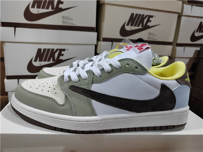 Men's Running Weapon Air Jordan 1 White/Brown Shoes 465 Men's Running Weapon Air Jordan 1 White/Brown Shoes 465